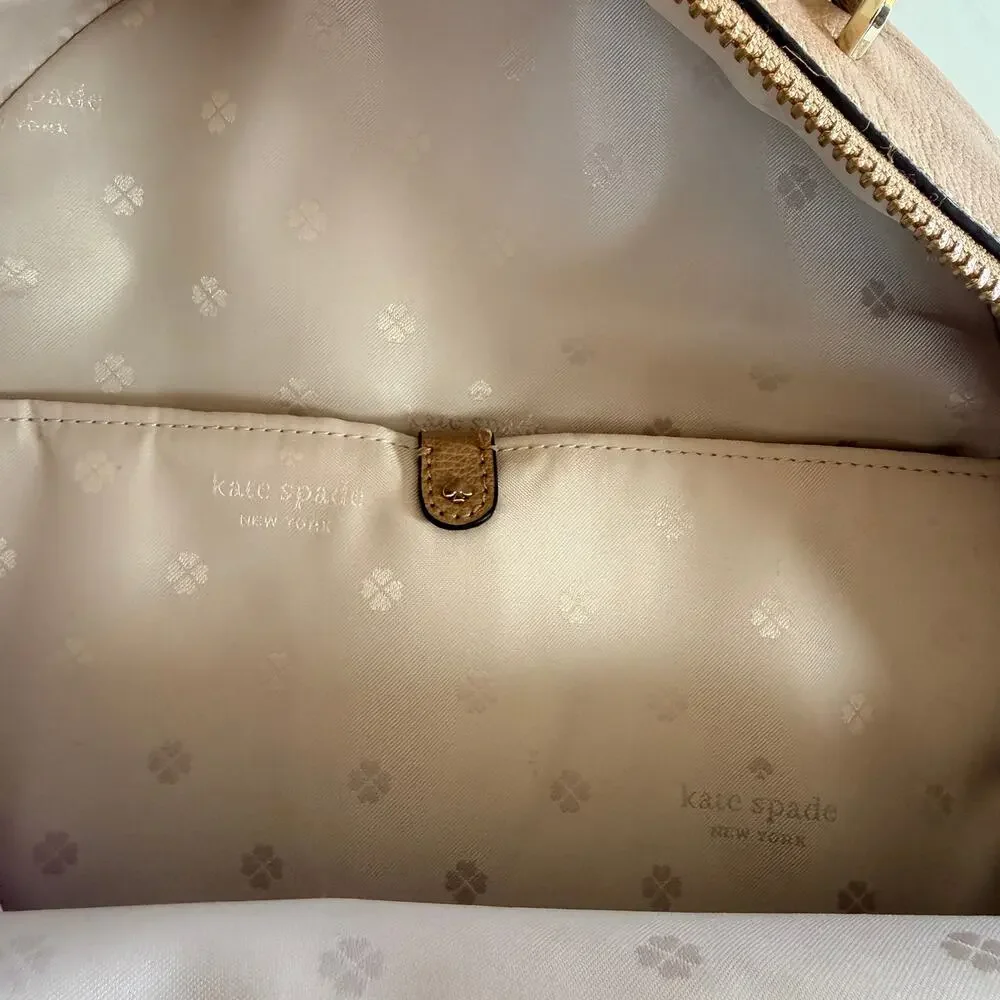 Kate Spade Sylvia Medium Backpack Blush Beige Leather Top Handle Bag